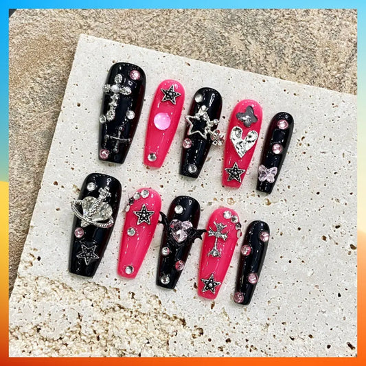2024 Newest 5D Handmade Press On Nails Long fake nails