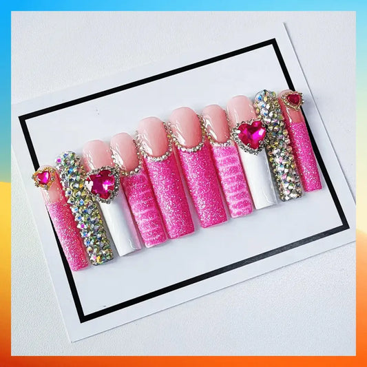 5D Handmade Press On Nails Extra long Ins Style False Nails