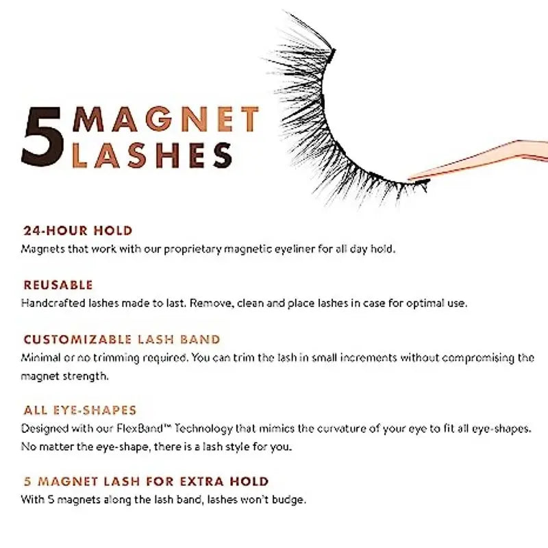 1 Pair Magnetic Eyelashes Reusable False Eyelashes - Wenston beauty