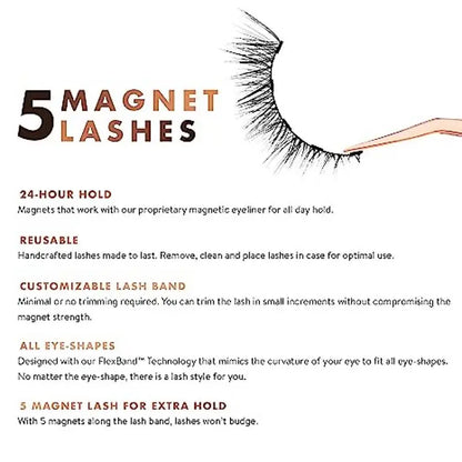 1 Pair Magnetic Eyelashes Reusable False Eyelashes - Wenston beauty