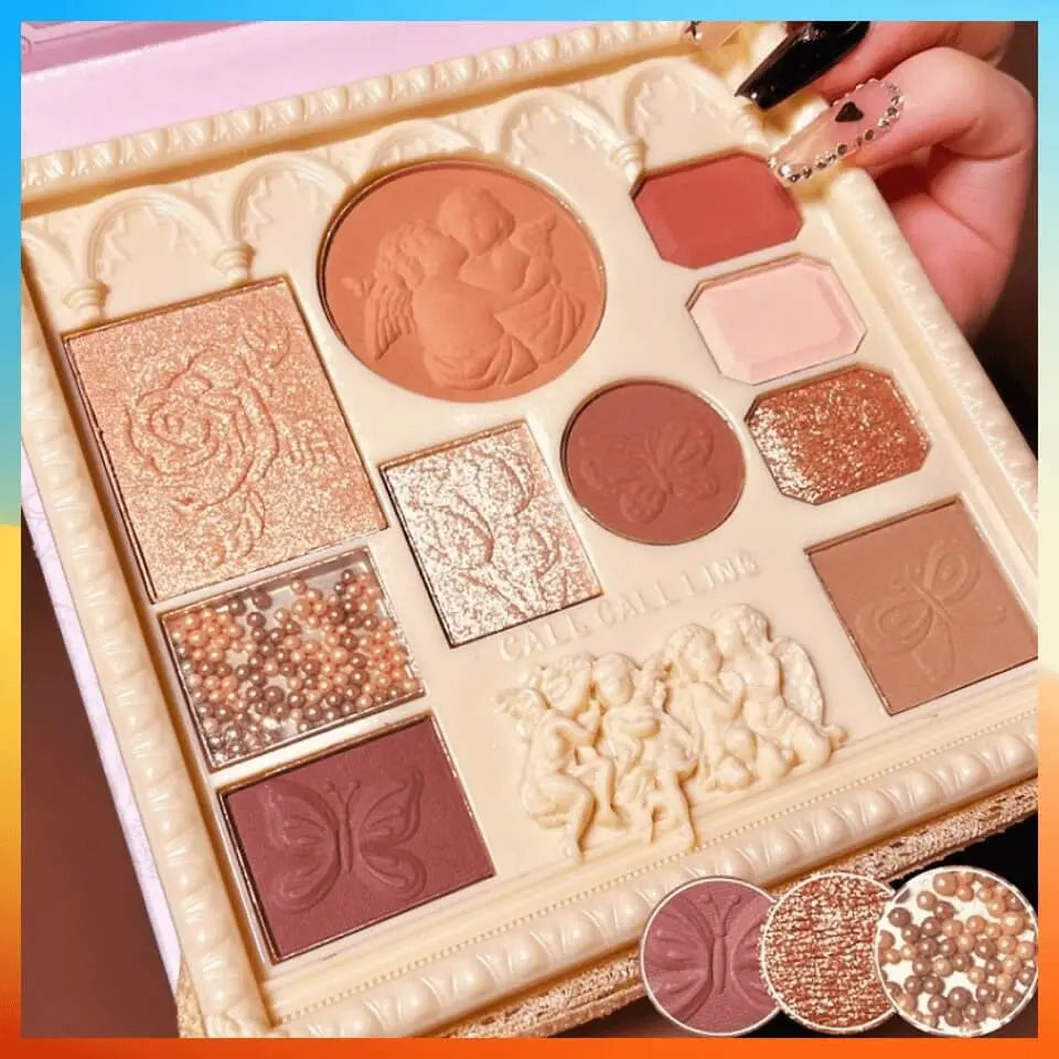 10 Colors Angel Embossed Eyeshadow Palette Eye Shadow - Wenston beauty