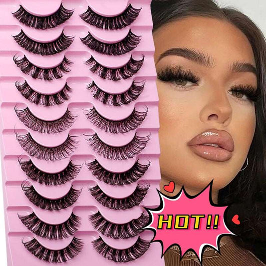 10 Pairs Mink Lashes Natural Look False Eyelashes - Wenston beauty