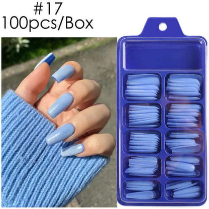 100pcs False Nails Press On Nails Acrylic Extension Coffin Forms Nail Tips - Wenston beauty