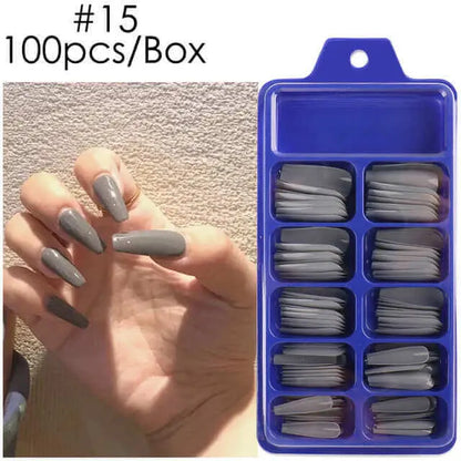 100pcs False Nails Press On Nails Acrylic Extension Coffin Forms Nail Tips - Wenston beauty