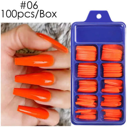 100pcs False Nails Press On Nails Acrylic Extension Coffin Forms Nail Tips - Wenston beauty