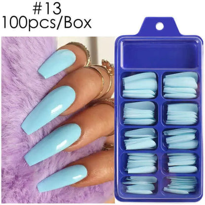 100pcs False Nails Press On Nails Acrylic Extension Coffin Forms Nail Tips - Wenston beauty