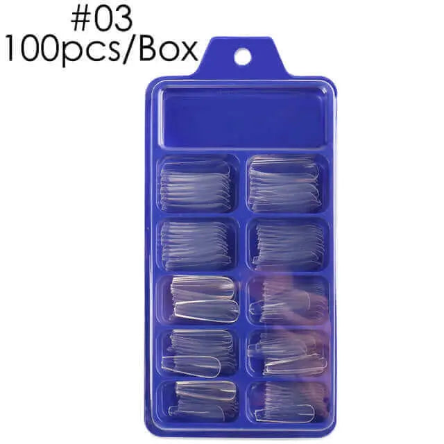 100pcs False Nails Press On Nails Acrylic Extension Coffin Forms Nail Tips - Wenston beauty