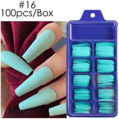 100pcs False Nails Press On Nails Acrylic Extension Coffin Forms Nail Tips - Wenston beauty