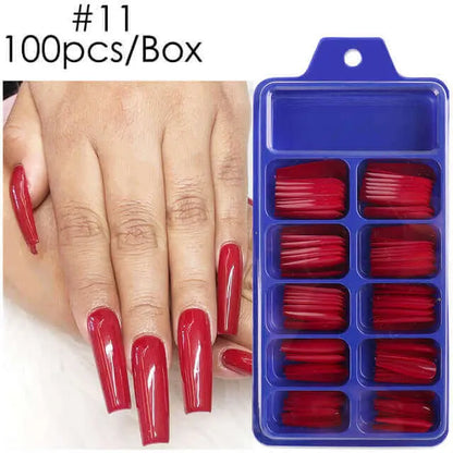 100pcs False Nails Press On Nails Acrylic Extension Coffin Forms Nail Tips - Wenston beauty