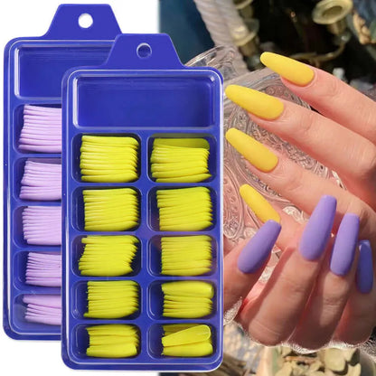 100pcs False Nails Press On Nails Acrylic Extension Coffin Forms Nail Tips - Wenston beauty