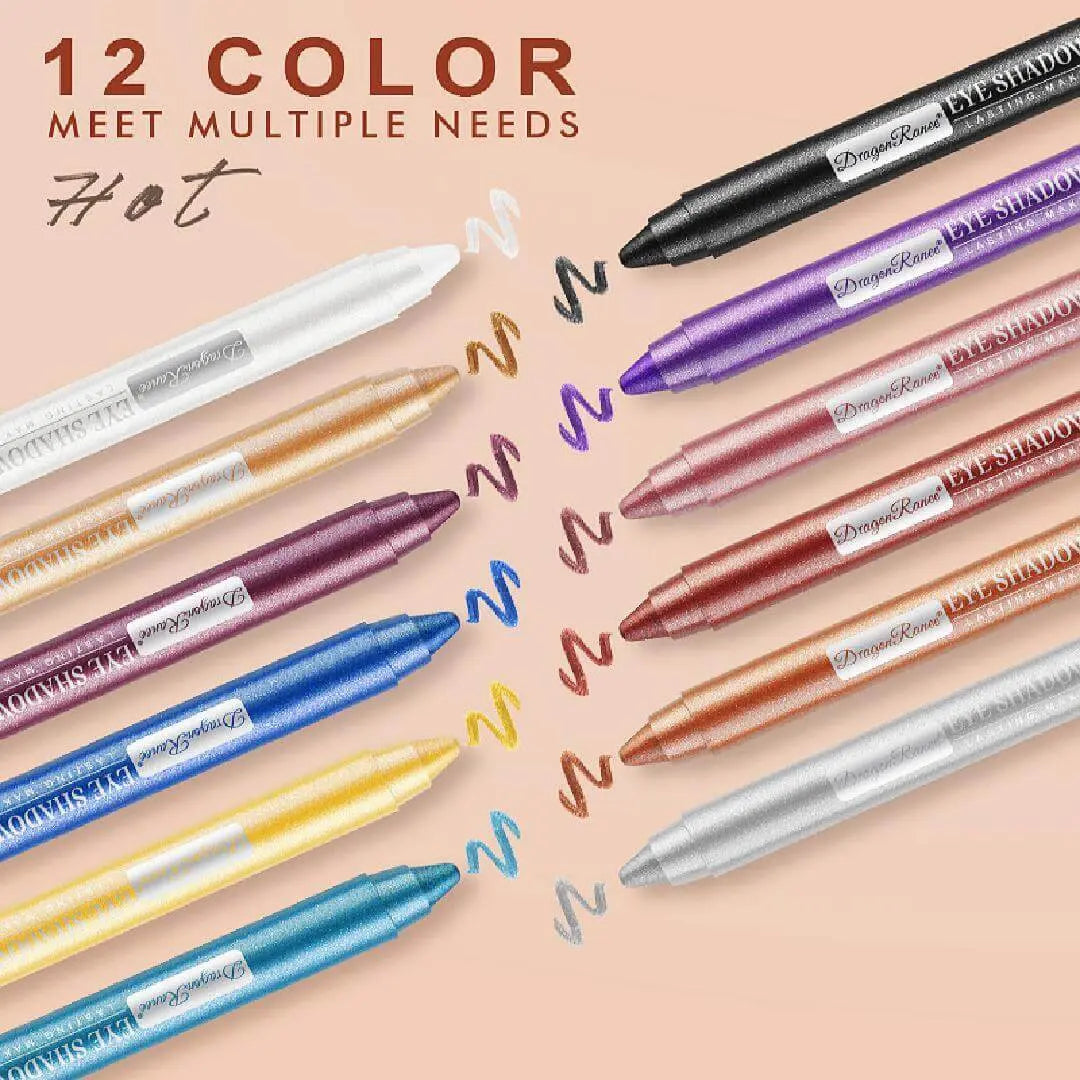 12 Colors Eye Pencil Highlighter Eyeshadow Pencil Eyeliner Pen - Wenston beauty