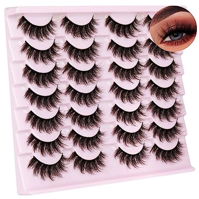 14 Pairs Wispy Mink Lashes Fluffy Eyelashes - Wenston beauty