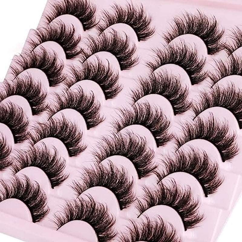 14 Pairs Wispy Mink Lashes Fluffy Eyelashes - Wenston beauty