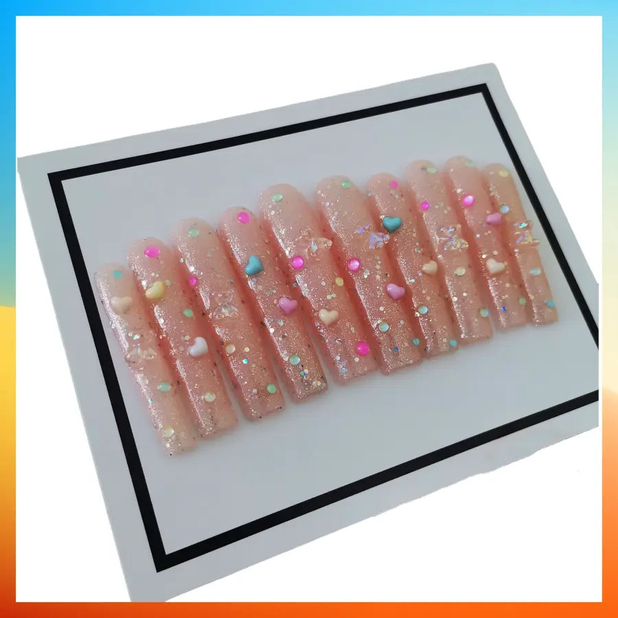 5D Handmade Press On Nails Extra long Ins Style False Nails Wenston