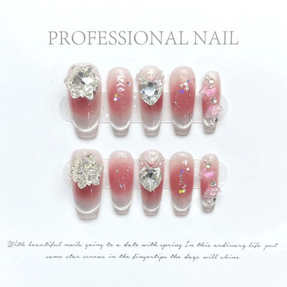  Wenston 3D Fashion Handmade Press On Nails Gel False Nails