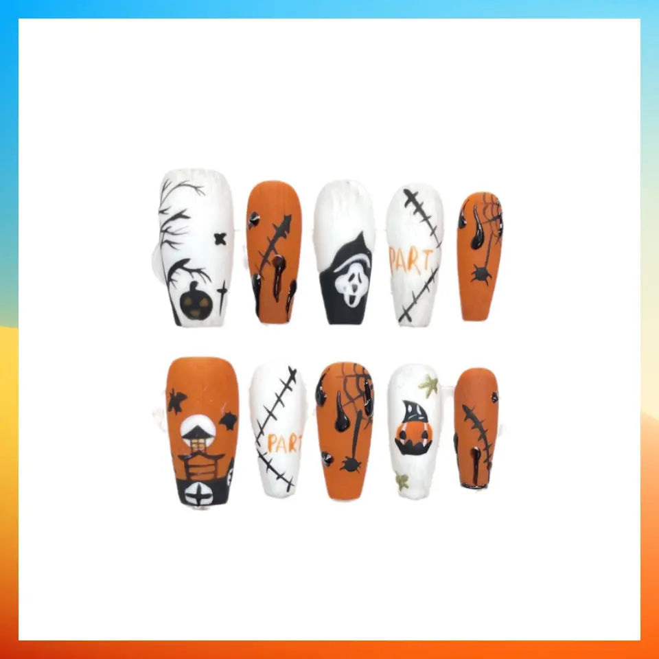 Wenston Halloween Handmade 3D Press On Nails False Nails Wenston