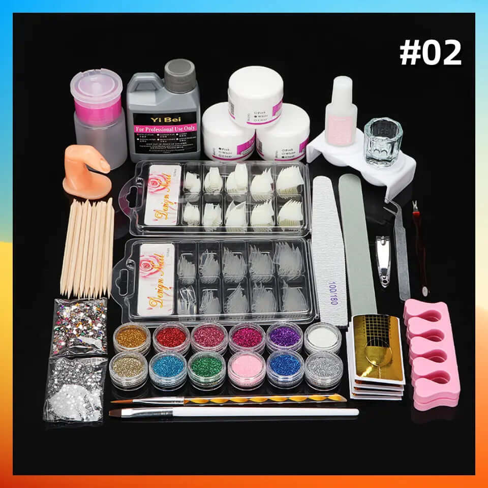 Wenston Nail Art Set False Nails Kit Manicure Tools Kit Nail Accessories