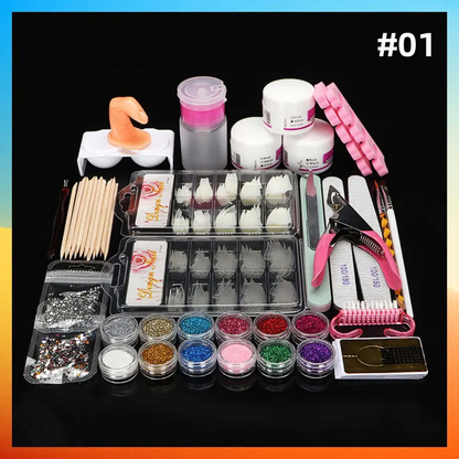 Wenston Nail Art Set False Nails Kit Manicure Tools Kit Nail Accessories