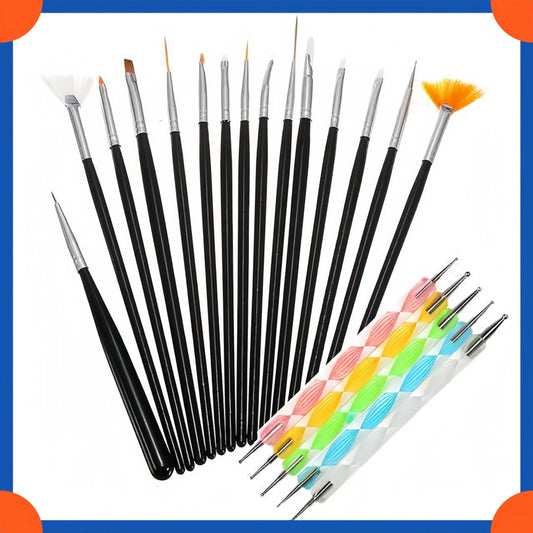 20Pcs Nail Art Brush Acrylic Gel UV Polish Manicure Tools Wenston beauty