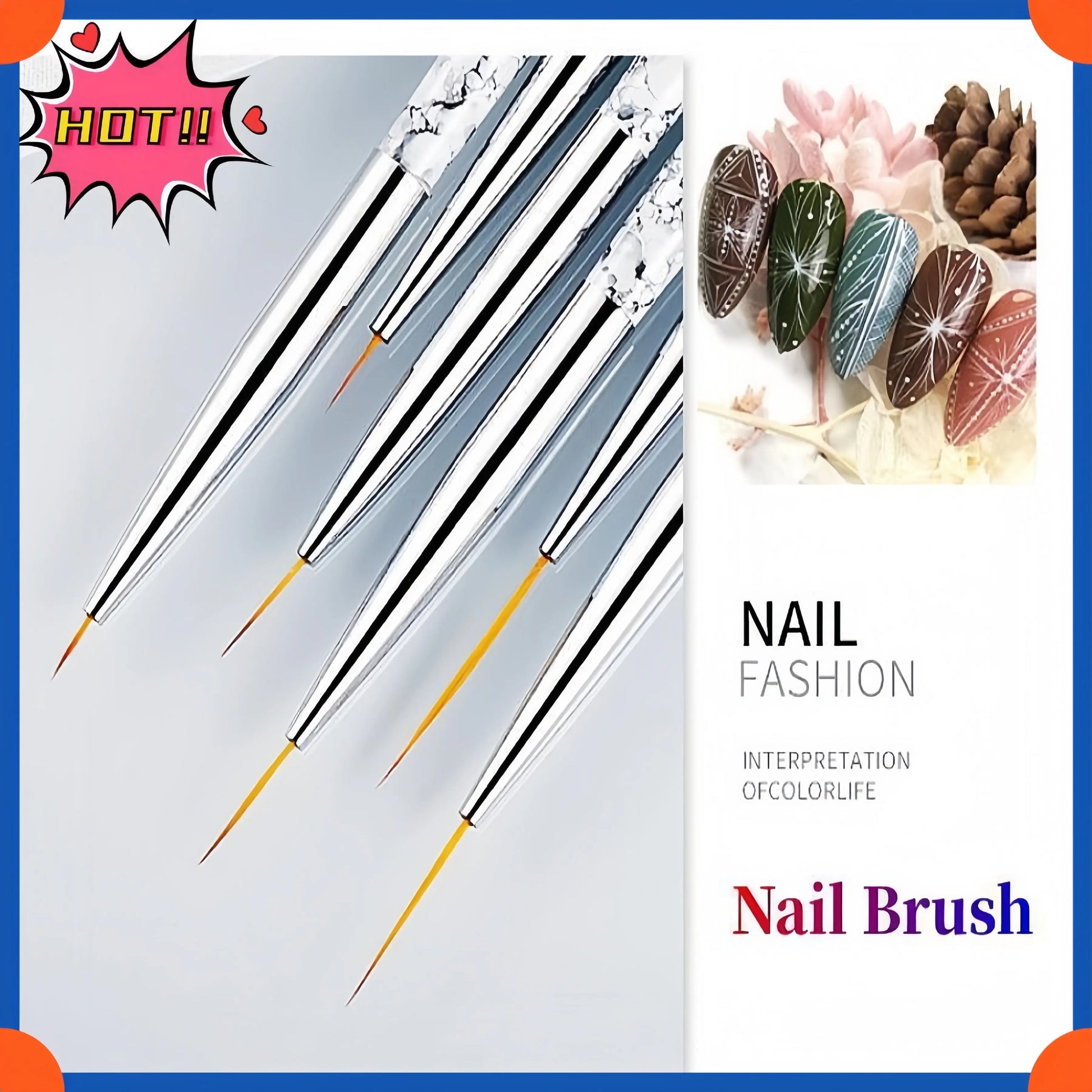 Nail Brush Acrylic French Stripe Line Painting Drawing Pen Manicure Tools