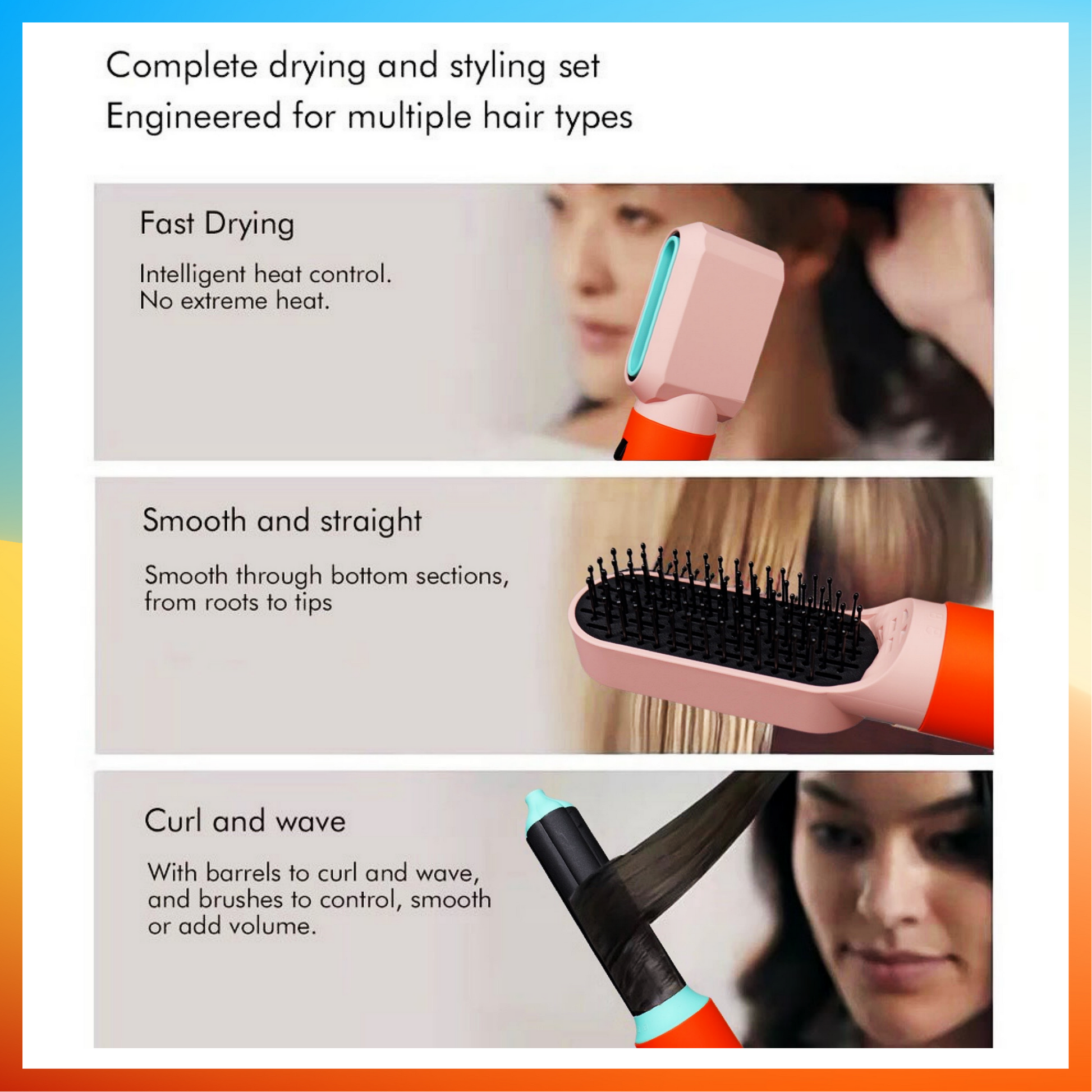 5 in 1 Hair Dryer Brush Negative Ionic Hair Styler