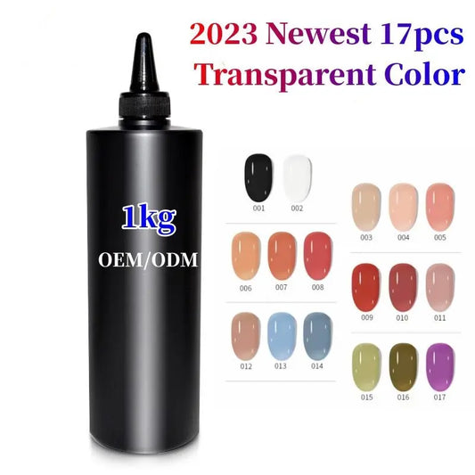 17pcs Transparent Colors Gel Polish Gel Nail Salon - Wenston beauty