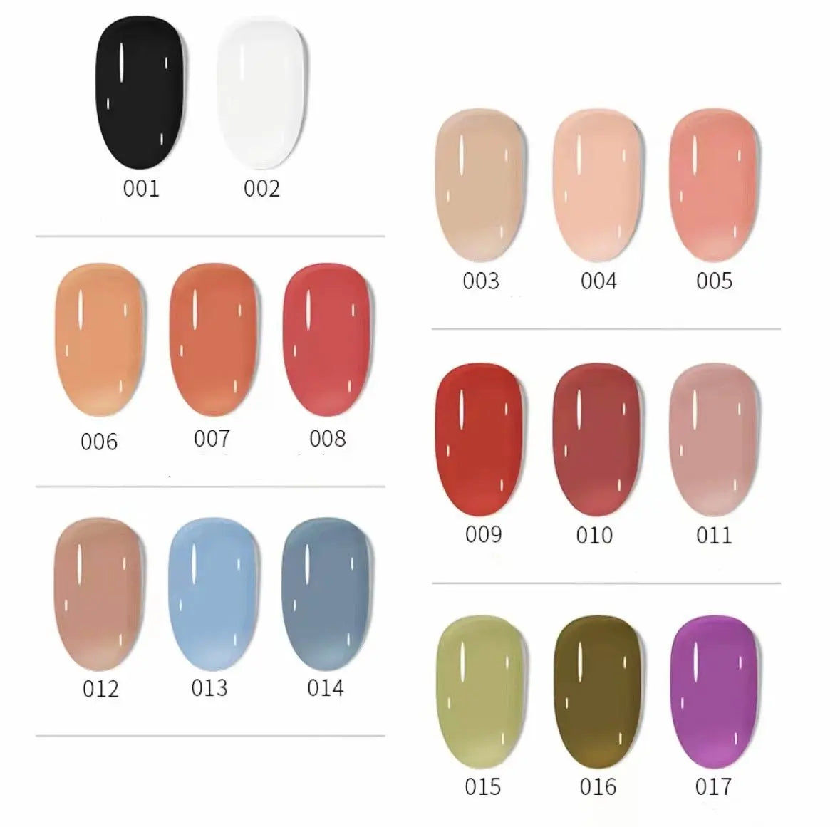 17pcs Transparent Colors Gel Polish Gel Nail Salon - Wenston beauty