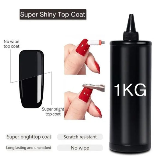 1KG Super Shinny Top Coat UV Base Gel Nail Polish Matte Top Coat - Wenston beauty