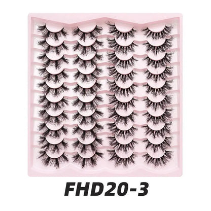 20 pairs Fluffy Mink Lashes 3D False Eyelashes Makeup - Wenston beauty