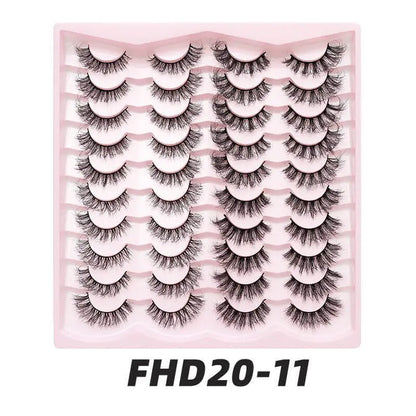 20 pairs Fluffy Mink Lashes 3D False Eyelashes Makeup - Wenston beauty