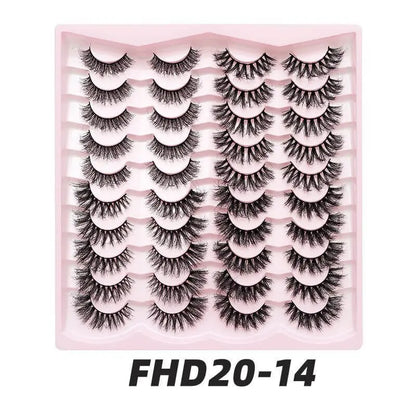 20 pairs Fluffy Mink Lashes 3D False Eyelashes Makeup - Wenston beauty