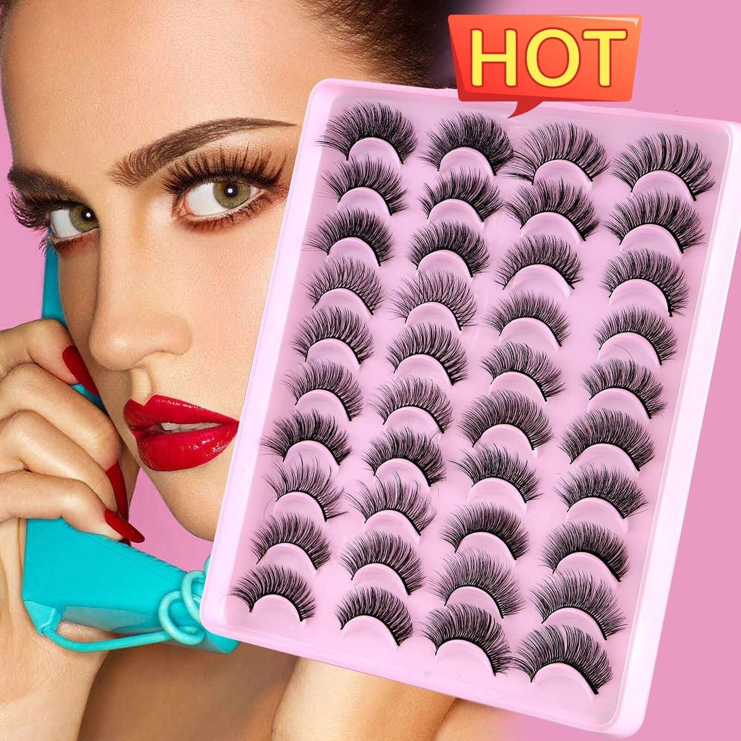 20 pairs Fluffy Mink Lashes 3D False Eyelashes Makeup - Wenston beauty