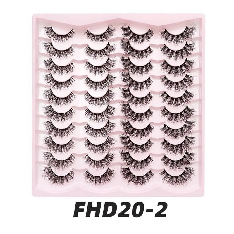 20 pairs Fluffy Mink Lashes 3D False Eyelashes Makeup - Wenston beauty