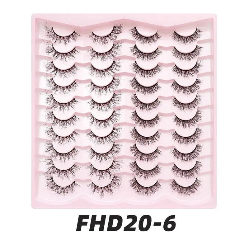 20 pairs Fluffy Mink Lashes 3D False Eyelashes Makeup - Wenston beauty