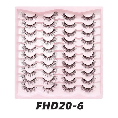 20 pairs Fluffy Mink Lashes 3D False Eyelashes Makeup - Wenston beauty