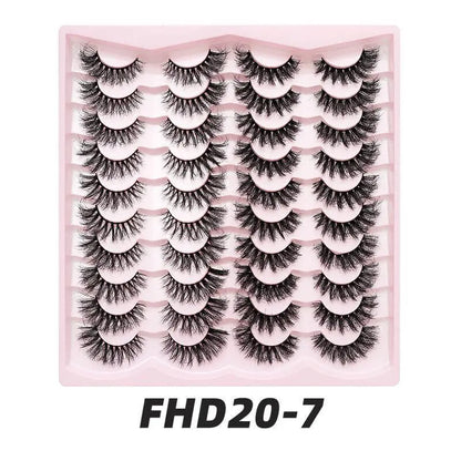 20 pairs Fluffy Mink Lashes 3D False Eyelashes Makeup - Wenston beauty