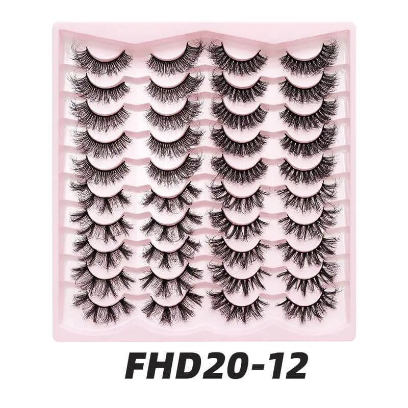 20 pairs Fluffy Mink Lashes 3D False Eyelashes Makeup - Wenston beauty