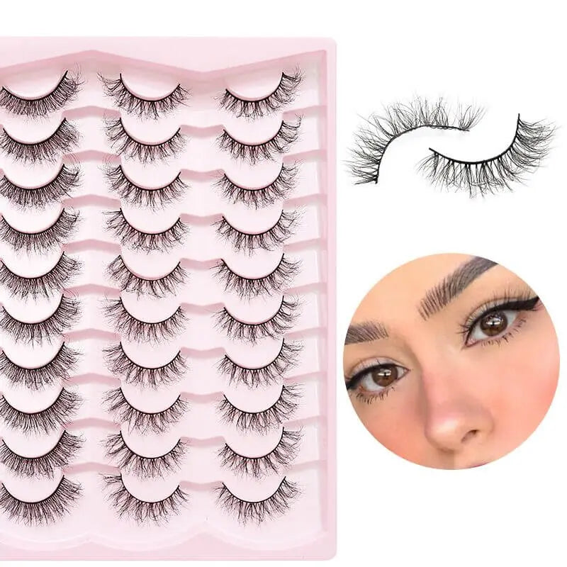 20 pairs Fluffy Mink Lashes 3D False Eyelashes Makeup - Wenston beauty