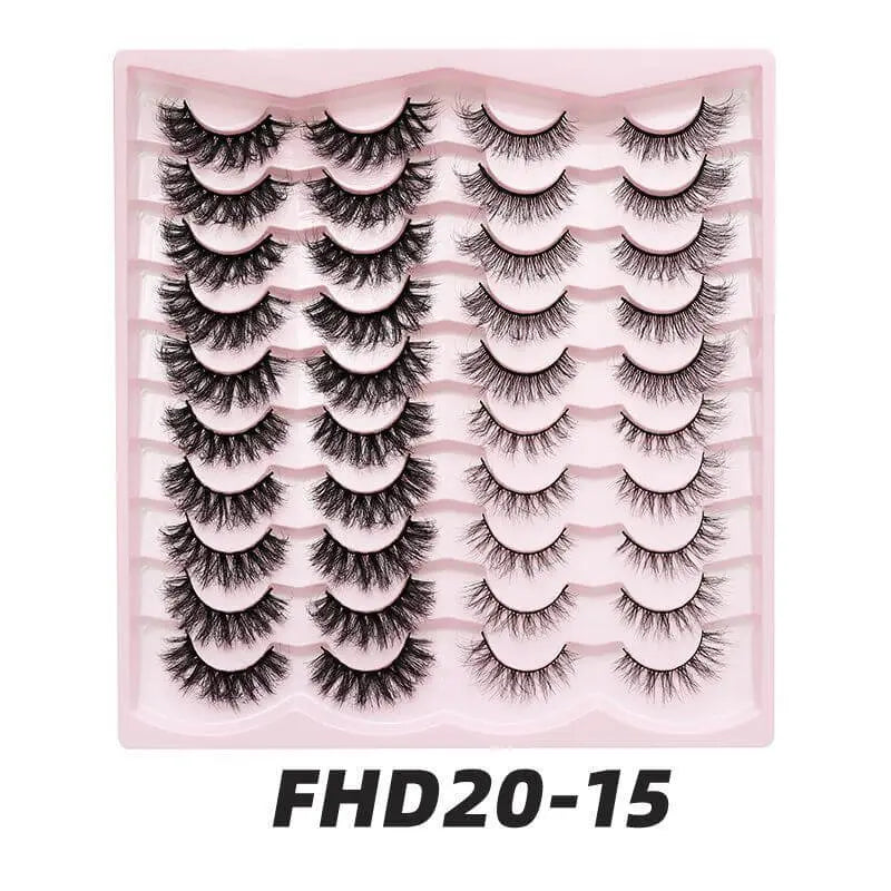 20 pairs Fluffy Mink Lashes 3D False Eyelashes Makeup - Wenston beauty