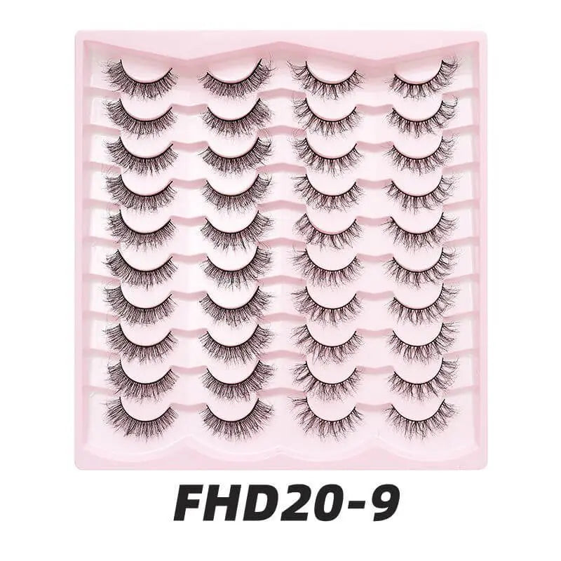 20 pairs Fluffy Mink Lashes 3D False Eyelashes Makeup - Wenston beauty