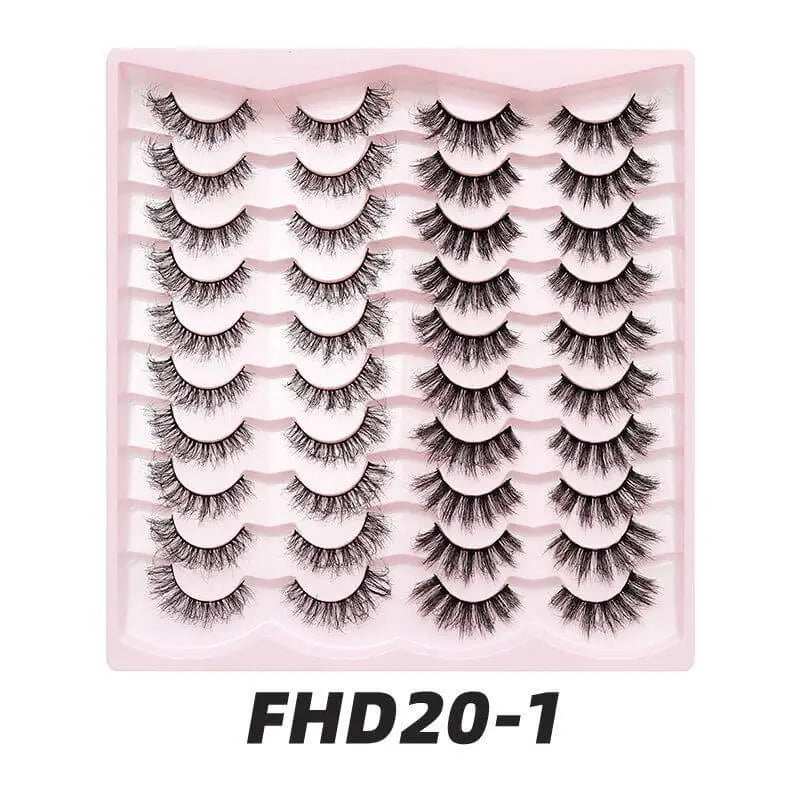 20 pairs Fluffy Mink Lashes 3D False Eyelashes Makeup - Wenston beauty