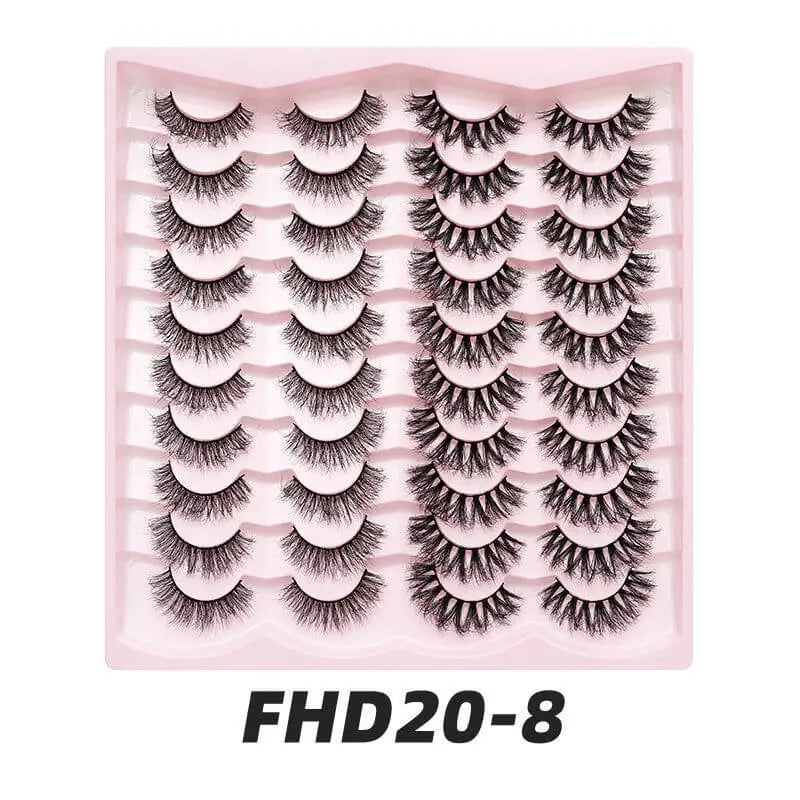 20 pairs Fluffy Mink Lashes 3D False Eyelashes Makeup - Wenston beauty