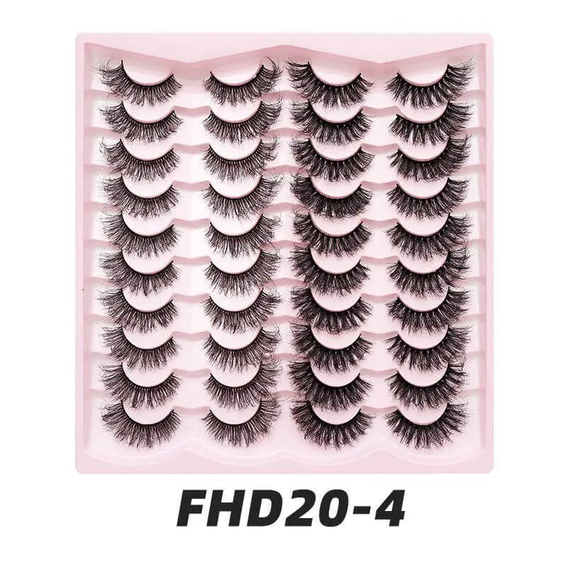 20 pairs Fluffy Mink Lashes 3D False Eyelashes Makeup - Wenston beauty