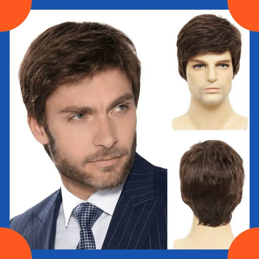 2024 European Fashion Short Straight Wigs For Men HW830 - Wenston beauty