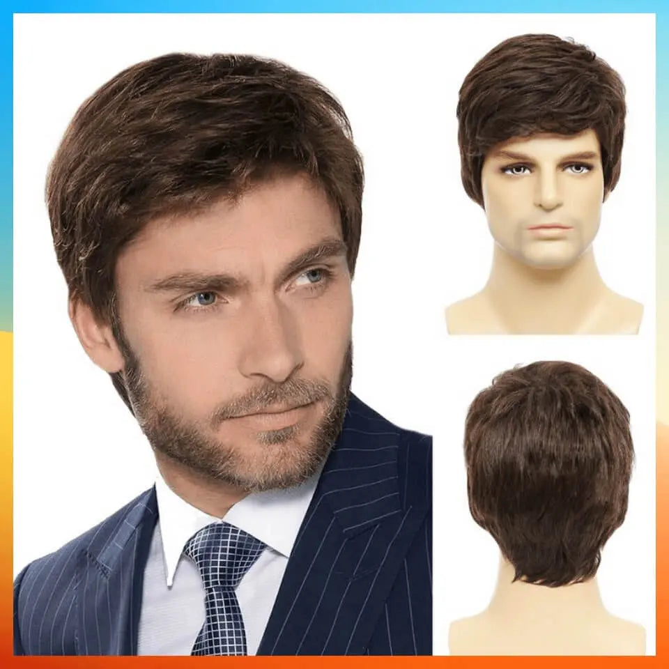 2024 European Fashion Short Straight Wigs For Men HW830 - Wenston beauty