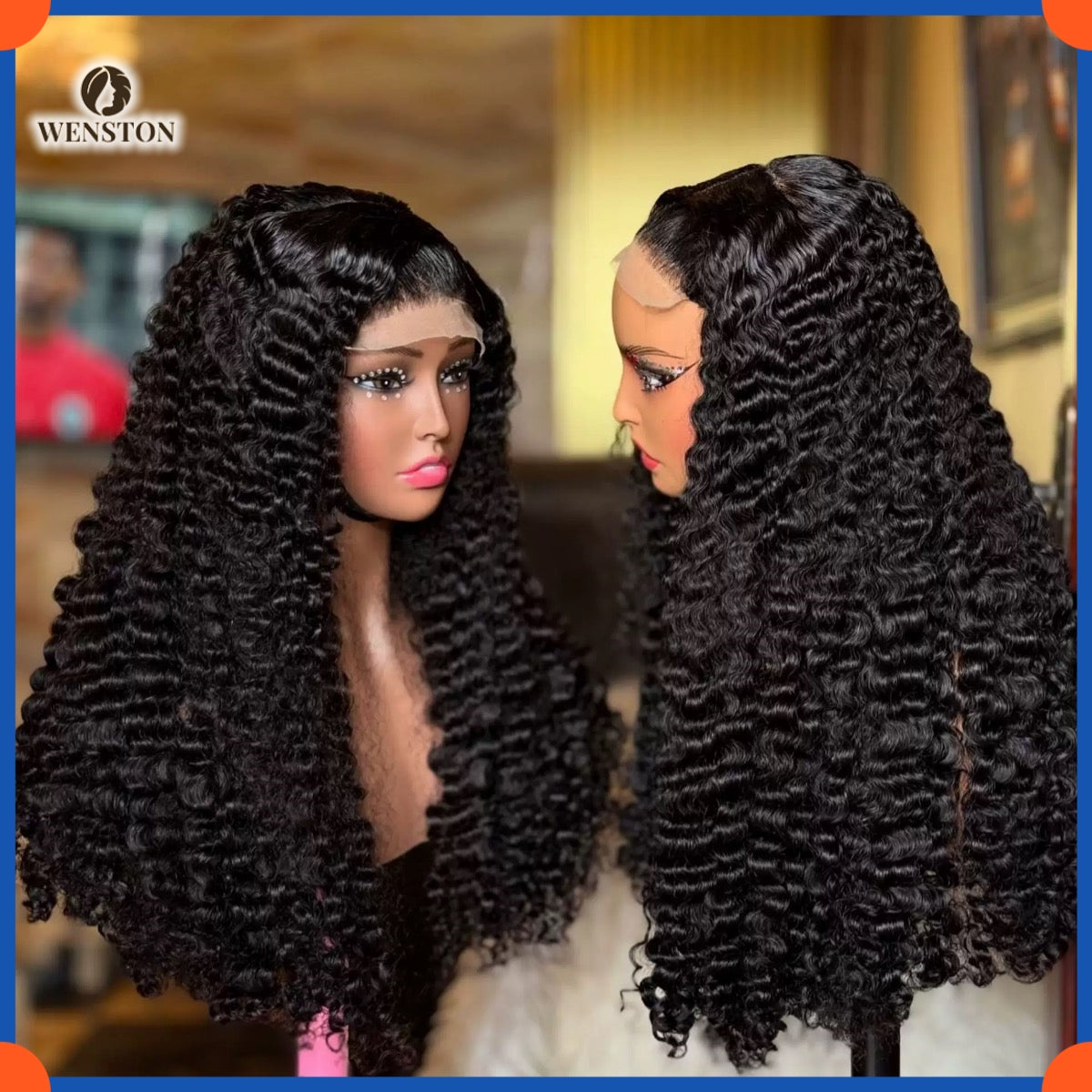 WENSTON Burmese Curly Wig 5×5 Closure 13×4 Wigs for African American Women