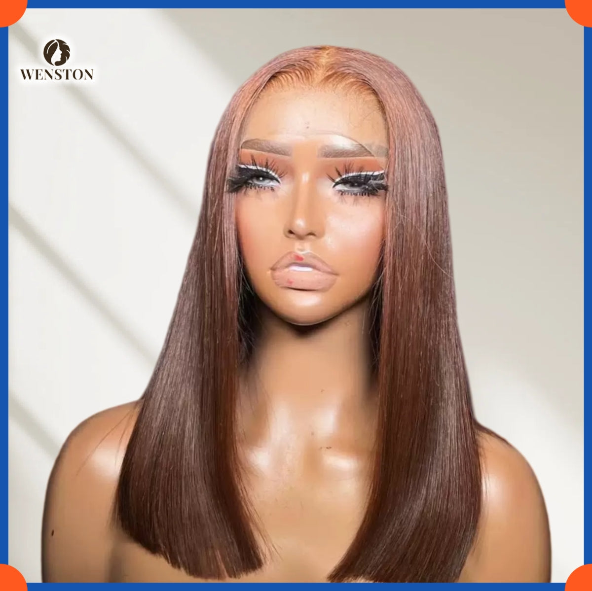 WENSTON Glueless DD Vietnam Bone Straight Human Hair Wig, Pre‑Plucked HD Lace Front Wig