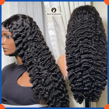 WENSTON Burmese Curly Wig 5×5 Closure 13×4 Wigs for African American Women