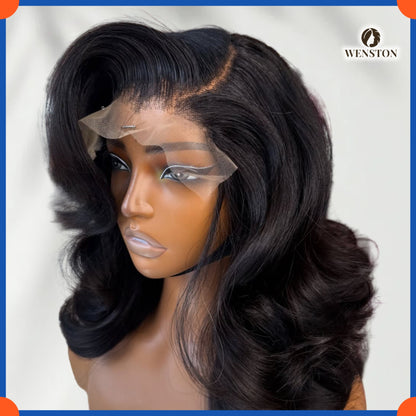 WENSTON Bouncy Vietnamese 16 Inch 5x5 Closure Human Hair Wig for Women