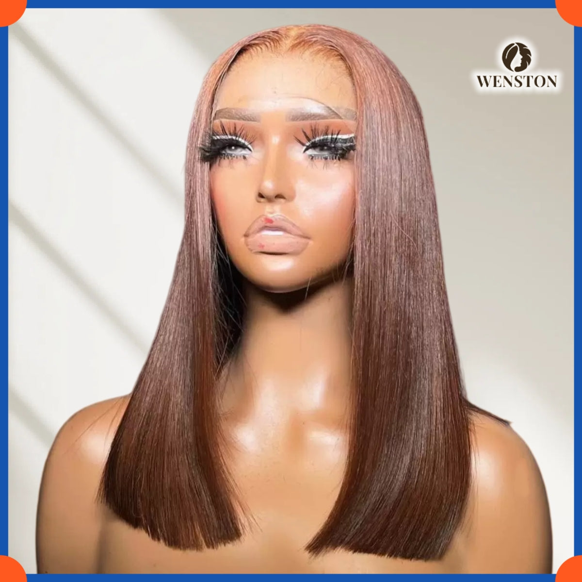 WENSTON Glueless DD Vietnam Bone Straight Human Hair Wig, Pre‑Plucked HD Lace Front Wig